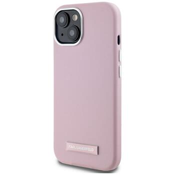 Case Karl Lagerfeld FW Metal Plate MagSafe Защитный чехол для iPhone 15 / розовый (KLHMP15SPGMSRPP)