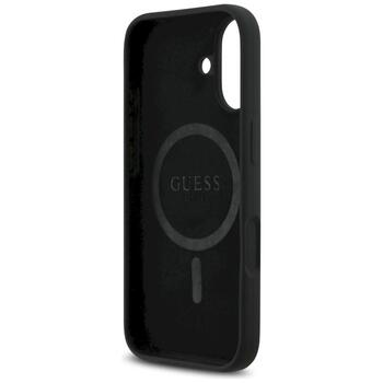 Case Guess Silicone Triangle Logo MagSafe Aizsargapvalks priekš iPhone 17 / melns (GUHMP17SSCTRLMK)