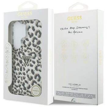 Guess IML Leopard Print Triangle MagSafe Aizsargapvalks priekš Samsung Galaxy S26 Ultra / melns (GUHMS26LHLEGTGLK)