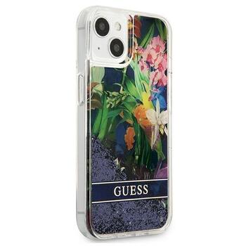 Guess GUHCP13SLFLSB Flower Liquid Glitter Hardcase Защитный чехол для iPhone 13 mini 5,4