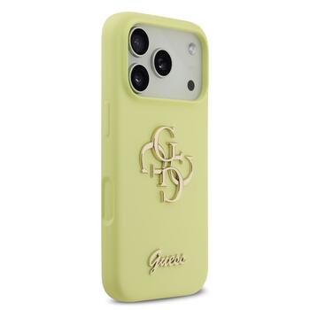 Guess Liquid Silicone 4G Metal Logo Case Защитный чехол для iPhone 17 Pro / жёлтый (GUHCP17LSC4GLMY)