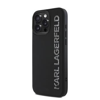 Karl Lagerfeld 3D Rubber Glitter Logo Case Защитный чехол для iPhone 15 Pro Max / чёрный (KLHCP15XRBKGVCK)