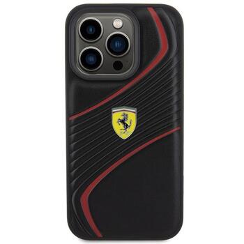 Ferrari Twist Metal Logo Back Case Aizsargapvalks Priekš Apple iPhone 15 Pro (FEHCP15LPTWK)
