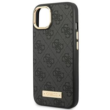Guess GUHMP14MU4GPRK Hardcase 4G Logo Plate MagSafe Aizsargapvalks priekš iPhone 14 Plus/15 Plus 6.7