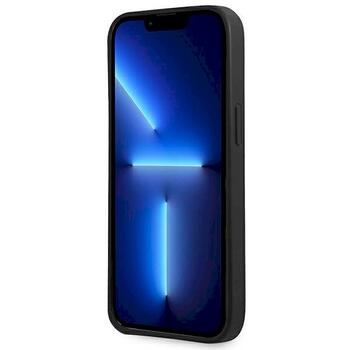 Guess GUHCP13SPSATLK Hardcase Saffiano Triangle Logo Aizsargapvalks priekš iPhone 13 mini 5,4