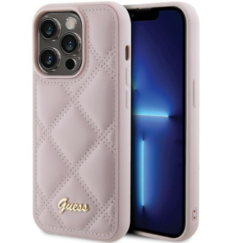 Guess Quilted Metal Logo Case Защитный Чехол для Apple iPhone 15 Pro (GUHCP15LPSQSQSP)