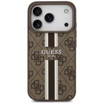 Guess 4G Printed Stripes MagSafe Case Защитный чехол для iPhone 17 Pro / коричневый (GUHMP17LP4RPSW)