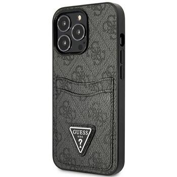 Guess GUHCP13LP4TPK Hardcase 4G Triangle Logo Cardslot Aizsargapvalks priekš iPhone 13 Pro / 13 6,1
