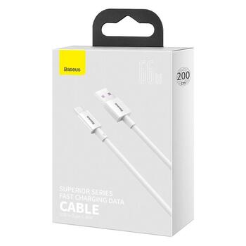 Baseus Superior Series Fast Charging Data Cable USB-A - USB-C Кабель для быстрой зарядки и передачи данных 66W 2m / белый (CATYS-A02)