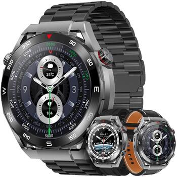 Smartwatch VELTORI VT100-1 Смарт-часы с чёрным силиконовым ремешком и чёрным ремешком из экокожи / чёрный (VT100-1)