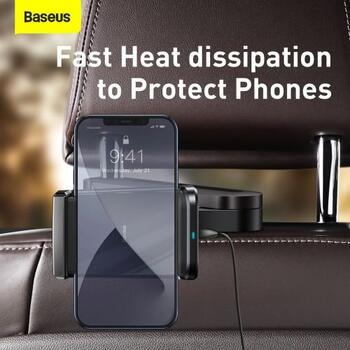 Baseus Авто держатель + Беспроводная Зарядка для Заднего Сиденья 15W (WXHZ-01)
