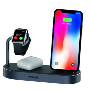Swistten 4in1 MFI Wireless Docking Station 45W Беспроводная зарядная док-станция для Apple iPhone / Apple Watch / iPod (22055600)