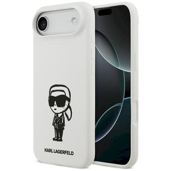 Case Karl Lagerfeld Silicone Karl Sketch & Logo MagSafe Aizsargapvalks priekš iPhone Air / balts (KLHMP17MSKIGROH)