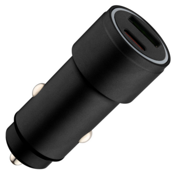 Qualo QLS-AC-38 Aluminum Auto lādētājs 38W / USB-C / USB-A (QLS-AC-38)