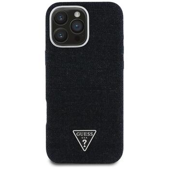 Case Guess Denim Triangle Logo MagSafe Защитный чехол для iPhone 16 Pro Max / чёрный (GUHMP16XRJFWTLK)