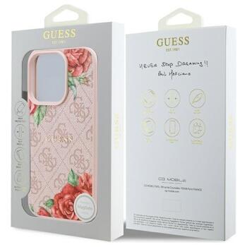 Guess GUHMP16XP4ROPEMCP Hardcase 4G Flowers Print MagSafe Aizsargapvalks priekš iPhone 16 Pro Max 6.9