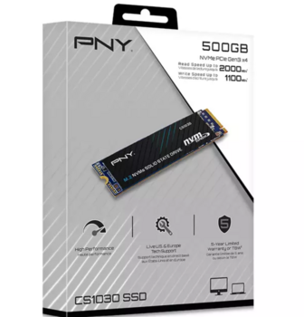 PNY CS1030 500GB M.2 2280 PCI-E x4 Gen3 NVMe Disks SSD (M280CS1030-500-RB)