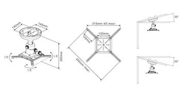 Multibrackets MB-0728 Projektoru tūrētajs 200 mm / 15kg (MB-0728)