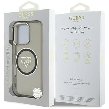 Guess IML Metal Mountain Logo MagSafe Case Защитный чехол для iPhone 16 Pro / чёрный (GUHMP16LHFGTMSLSK)