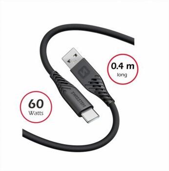 Swissten Soft Silicone USB - USB-C 60W Кабель для передачи данных и зарядки 0.4m (71506519)