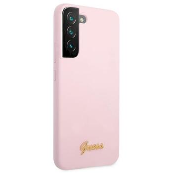 Guess GUHCS22MLSLMGLA Hardcase Silicone Script Metal Logo Aizsargapvalks priekš Samsung Galaxy S22+ S906 / lavandas (GUHCS22MLSLMGLA)