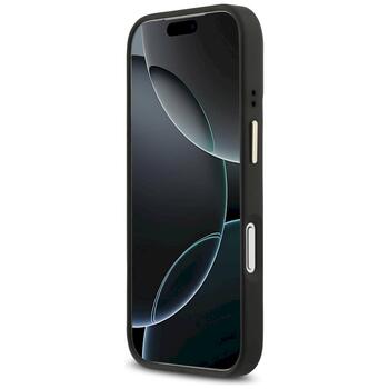 Guess 4G PU Triangle Logo & Stand Camera Magsafe Aizsargapvalks priekš iPhone 17 Pro / melns (GUHMP17LPCS4GPTK)