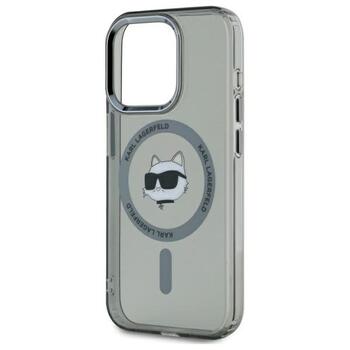 Karl Lagerfeld KLHMP15LHLSCHK Hardcase IML Metal Choupette Head Mag Aizsargapvalks priekš iPhone 15 Pro 6.1
