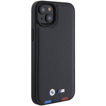BMW Leather Stamp Tricolor Back Case Защитный Чехол для Apple iPhone 15 Plus (BMHCP15M22PTDK)