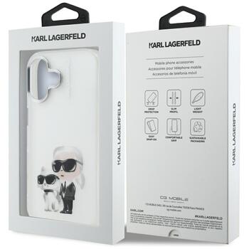 Karl Lagerfeld IML Aquarelle Karl & Choupette & Logo Aizsargapvalks priekš iPhone 16 / balts (KLHCP16SHMKCAQH)