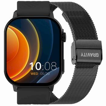 Smartwatch Gravity GT15-1 Силиконовый ремешок + чёрный браслет / чёрный (GT15-1)