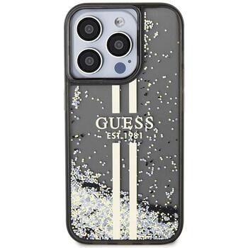 Guess GUHCP15LLFCSEGK Hardcase Liquid Glitter Gold Stripes Защитный чехол для iPhone 15 Pro 6.1