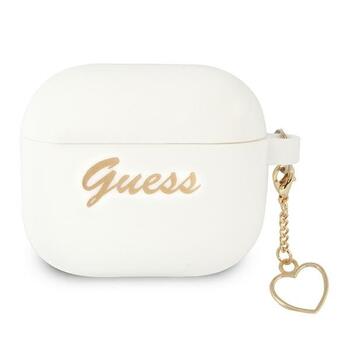 Guess GUA3LSCHSH AirPods 3 cover Silicone Charm Heart Collection Защитный чехол для AirPods 3 / белый (GUA3LSCHSH)