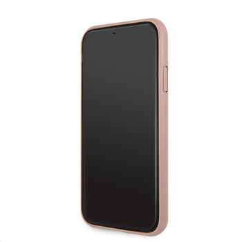 Guess PU 4G Metal Logo Case Защитный чехол для iPhone 11 розовый (GUHCN614GMGPI)
