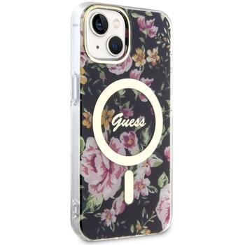Guess GUHMP14MHCFWSK Flower MagSafe Защитный чехол для iPhone 14 Plus / 15 Plus 6.7