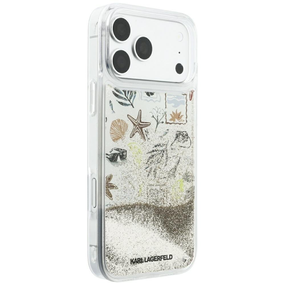 Karl Lagerfeld Liquid Glitter Beach & Sand Case Aizsargapvalks priekš iPhone 18 Pro Max / iPhone 17 Pro Max / bēšs (KLHCP18X6LCSPCE)