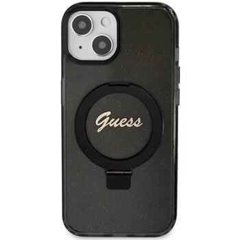 Guess GUHMP14SHRSGSK Hardcase Ring Stand Script Glitter MagSafe Защитный чехол для iPhone 14 / 15 / 13 6.1