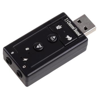 RoGer USB Аудио картa с микрофонным входом Virtual 7.1 (RO-SOUNDCARD7.1-BK)