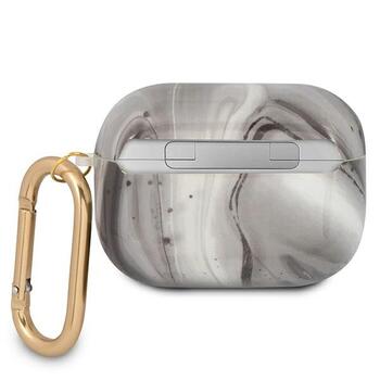 Guess GUAPUNMK Aizsargapvalks priekš AirPods Pro Marble Collection / melns (GUAPUNMK)