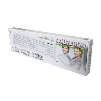 Rebeltec WHITERUN Bezvadu Komplekts Klaviatūra + Datorpele (RBLKLA00032)