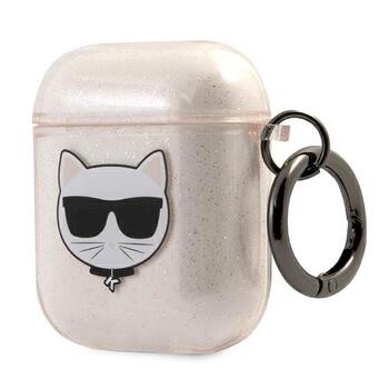 Karl Lagerfeld KLA2UCHGD AirPods Cover Aizsargapvalks priekš AirPods Glitter Choupette / zelta (KLA2UCHGD)