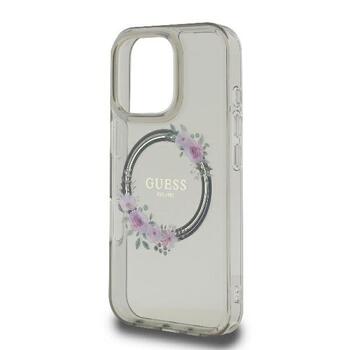 Guess IML Flowers Wreath MagSafe Case Защитный Чехол для Apple iPhone 16 Pro Max (GUHMP16PMLHFWFCK)