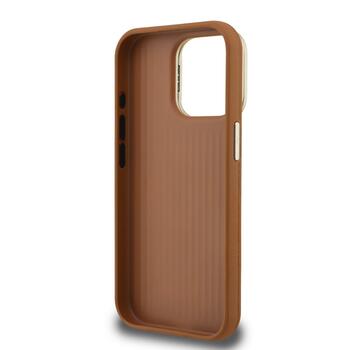 Guess PU Grained 4G Logo Stand Camera Frame Case Защитный чехол для iPhone 15 Pro / коричневый (GUHCP15LPCS4GSW)
