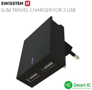 Swissten Premium Зарядное устройство USB 3А / 15W С проводом Micro USB 1.2m (SW-DET-2.1AWCM-BK)
