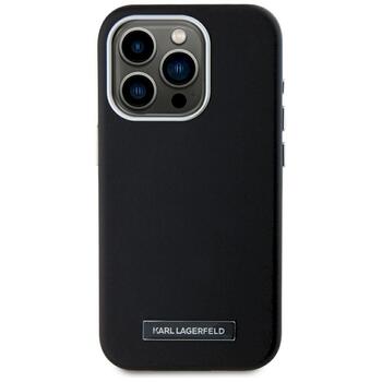 Karl Lagerfeld FW Metal Plate MagSafe Защитный чехол для iPhone 15 Pro / чёрный (KLHMP15LPGMSRPK)