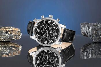 Giewont Chronograph Sapphire Vīriešu pulkstenis GW6260-A2 / sudraba melns (GW6260-A2)