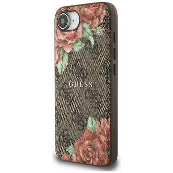 Guess 4G Flowers Print MagSafe Case Защитный чехол для iPhone 16e/17e / коричневый (GUHMPSE4P4ROPEMCW)