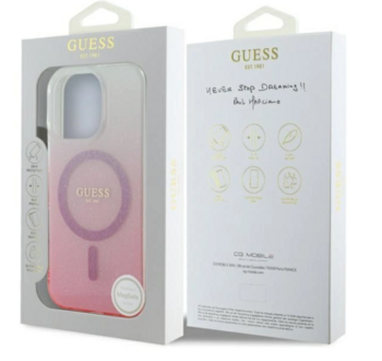 Guess IML Glitter Gradient MagSafe Aizsargapvalks Priekš Apple iPhone 16 Pro (GUHMP16LHGRCELP)