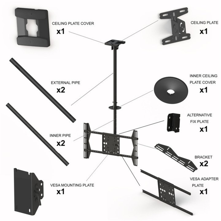 Multibrackets MB-5484 TV griestu kronšteins televizoriem līdz 63