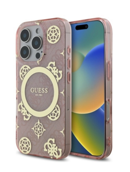 Guess IML Peony On 4G Background MagSafe Aizsargapvalks Priekš Apple iPhone 16 Pro (GUHMP16LH4PYEEP)