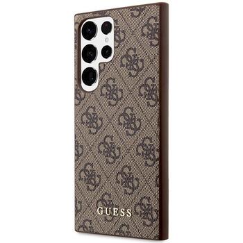 Guess GUHCS23LG4GFBR Hardcase 4G Metal Gold Logo Aizsargapvalks priekš Samsung Galaxy S23 Ultra S918 / brūns (GUHCS23LG4GFBR)